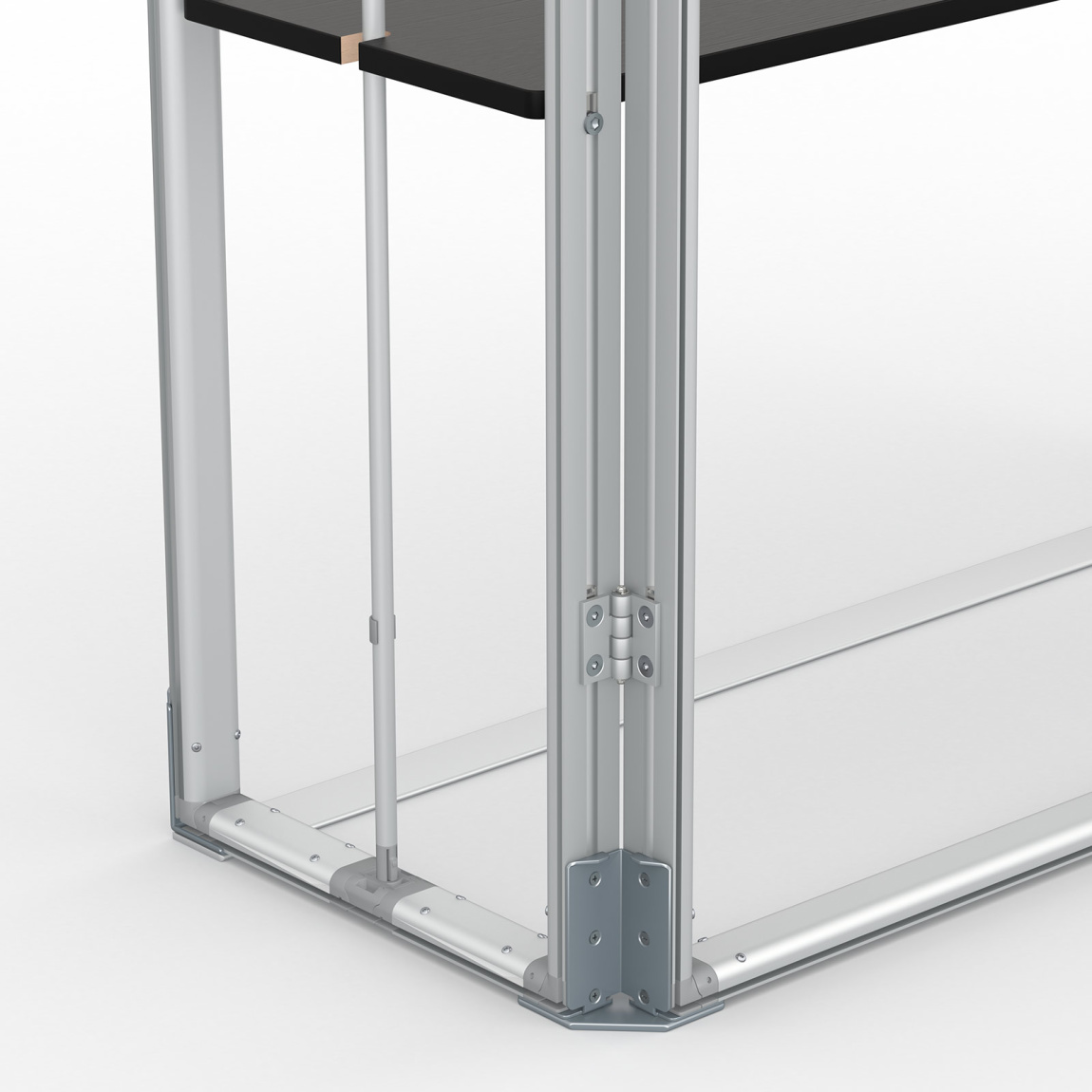 Messetheke Kederrahmen flex, stabile Eckverbindungen 