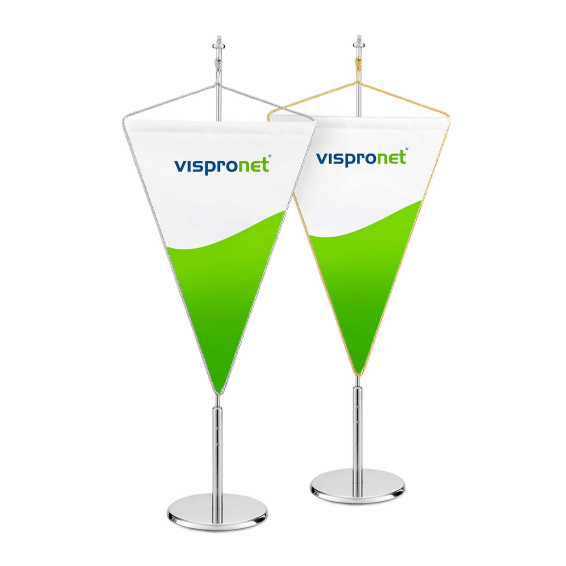 Tischwimpel mit silberner bzw. goldener Kordel