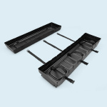 Hardcase Trolley 164: geräumiger Innenraum, Halteschlaufen und Verschlussgurte