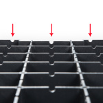 Bodenplatten mit Haken-Laschen-System, Unterseite