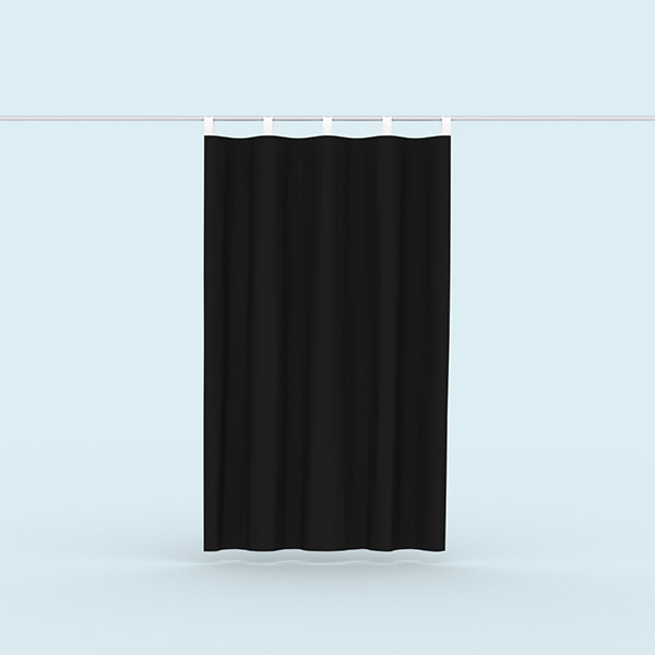 Vorhang aus Multisol X Opak SE: Rückseite mit schwarzer Beschichtung