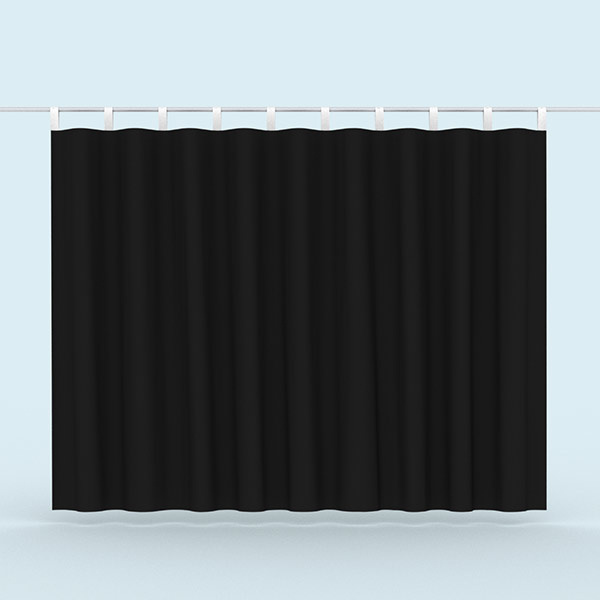 Vorhang aus Multisol X Opak SE: Rückseite mit schwarzer Beschichtung