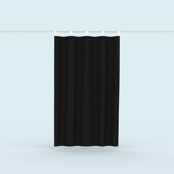 Vorhang aus Multisol X Opak SE: Rückseite mit schwarzer Beschichtung