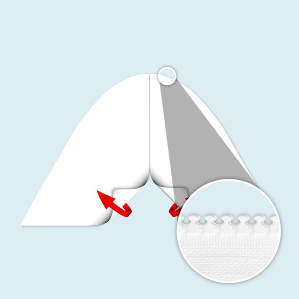 Wand Sternzelt mit Eingang durch Reißverschluss, weiß, ohne Druck
