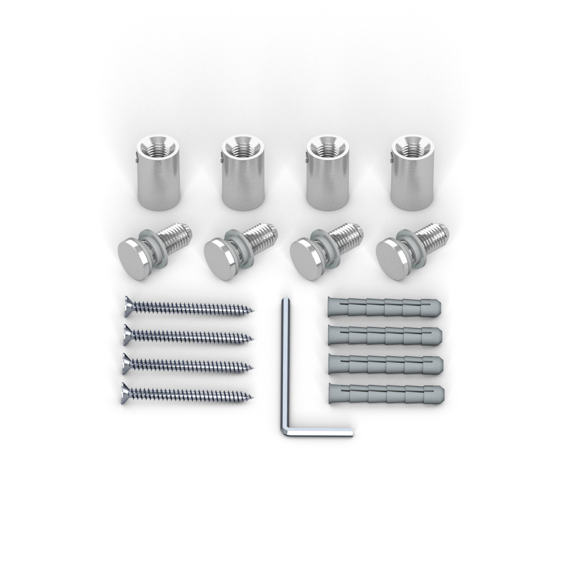 Wandhalter  Edelstahl ø 10 mm/15 mm - Set, für Plattenbohrung ø 7 mm