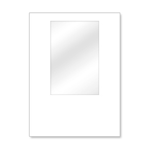 Wand Hexagon mit Fenster, weiß, Breite 1,5 m