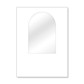 Wand Hexagon mit Rundfenster, weiß, Breite 1,5 m