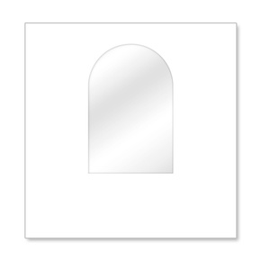 Wand Hexagon mit Rundfenster, weiß, Breite 2 m