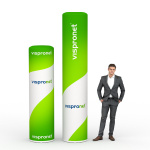 Werbesäule Air ø 60 cm, Größenvergleich (220 cm und 300 cm)