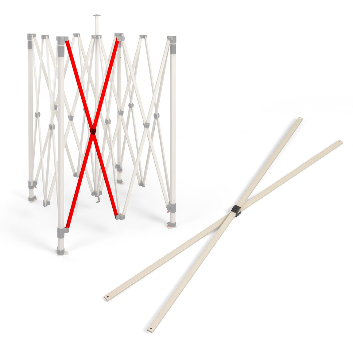 X-Dachstrebe für das Gestell Faltpavillon/Faltzelt Basic - Ersatzteil