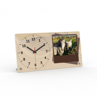 Tischuhr 25 x 13 cm, Zeiger links - Tiere