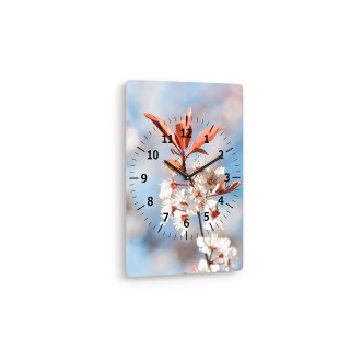 Wanduhr, 25 x 37 cm rechteckig - Apfelblüte