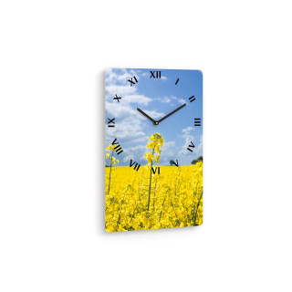 Wanduhr, rechteckig, 25 x 37 cm - Rapsfeld