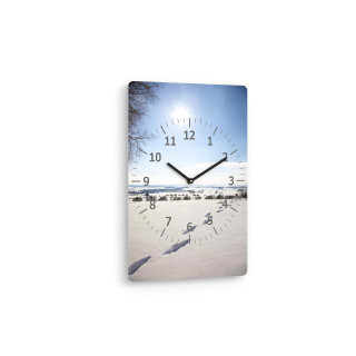 Wanduhr, rechteckig, 25 x 37 cm - Winter