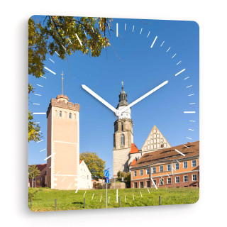 Wanduhr, quadratisch, 25 x 25 cm - Stadt