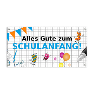 PVC-Banner 200 x 100 cm, Metallösen in Ecken - Alles Gute zum Schulanfang