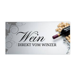 PVC-Banner 200 x 100 cm, Metallösen in Ecken - Wein