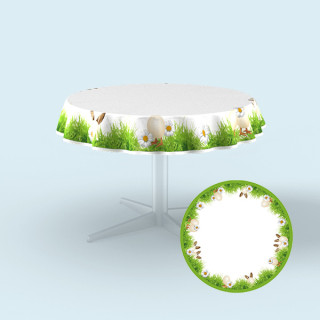 Tischdecken für Tische,           Ø 130 cm - Osterwiese