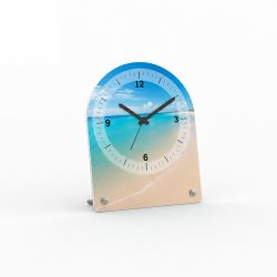 Halbrunder Fotowecker im Hochformat aus Acrylglas