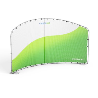 Display Wand Basic Doppelbogen mit Mesh-Banner
