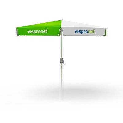 Sonnenschirm mit Kurbel, rund, bedruckt