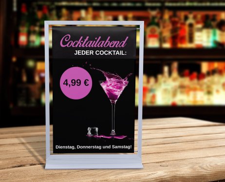 Tischdisplay für Cocktailabend